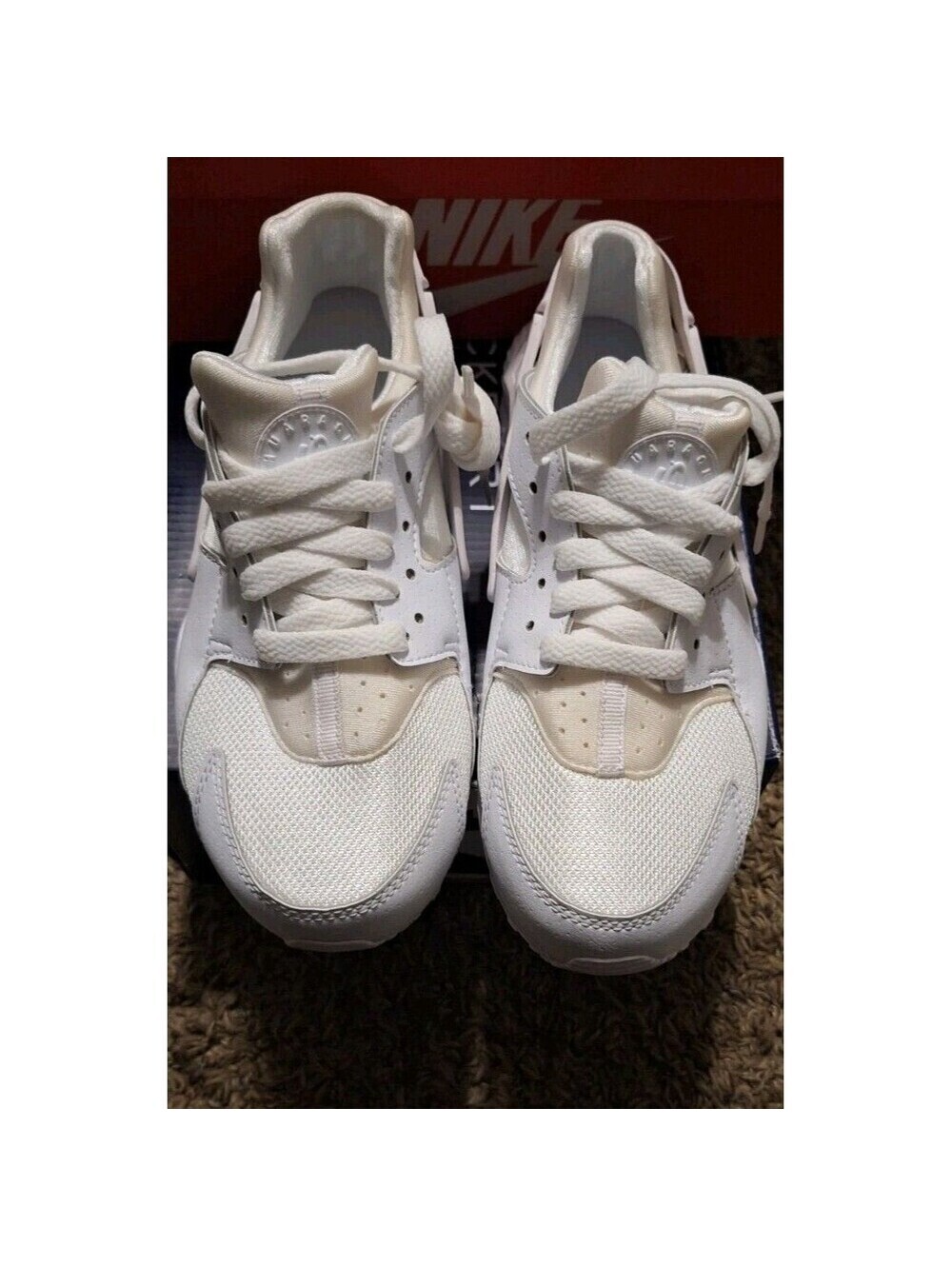 [654275-110] Youth Nike Air Huarache Run (GS) 'White Pure Platinum' SIZE 5Y
